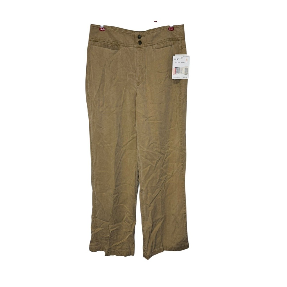 Liz Claibone Women's Pants Chino Audra Straight Cropped Trouser Tan Sz. 8 NWT